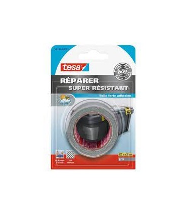 Adhésif toilé réparer super résistant gris 2.75mx38mm