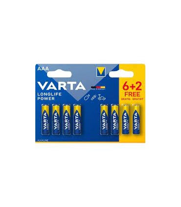 Pile alkaline AAA longlife power Varta 1.5v 6+2 gratuits