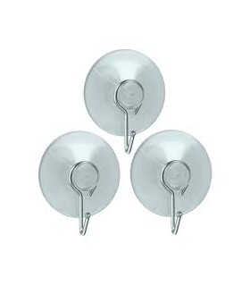 Crochet ventouse transparent x3