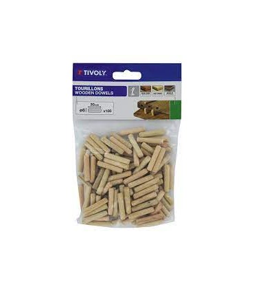 Tourillons bois 6x30mm x50