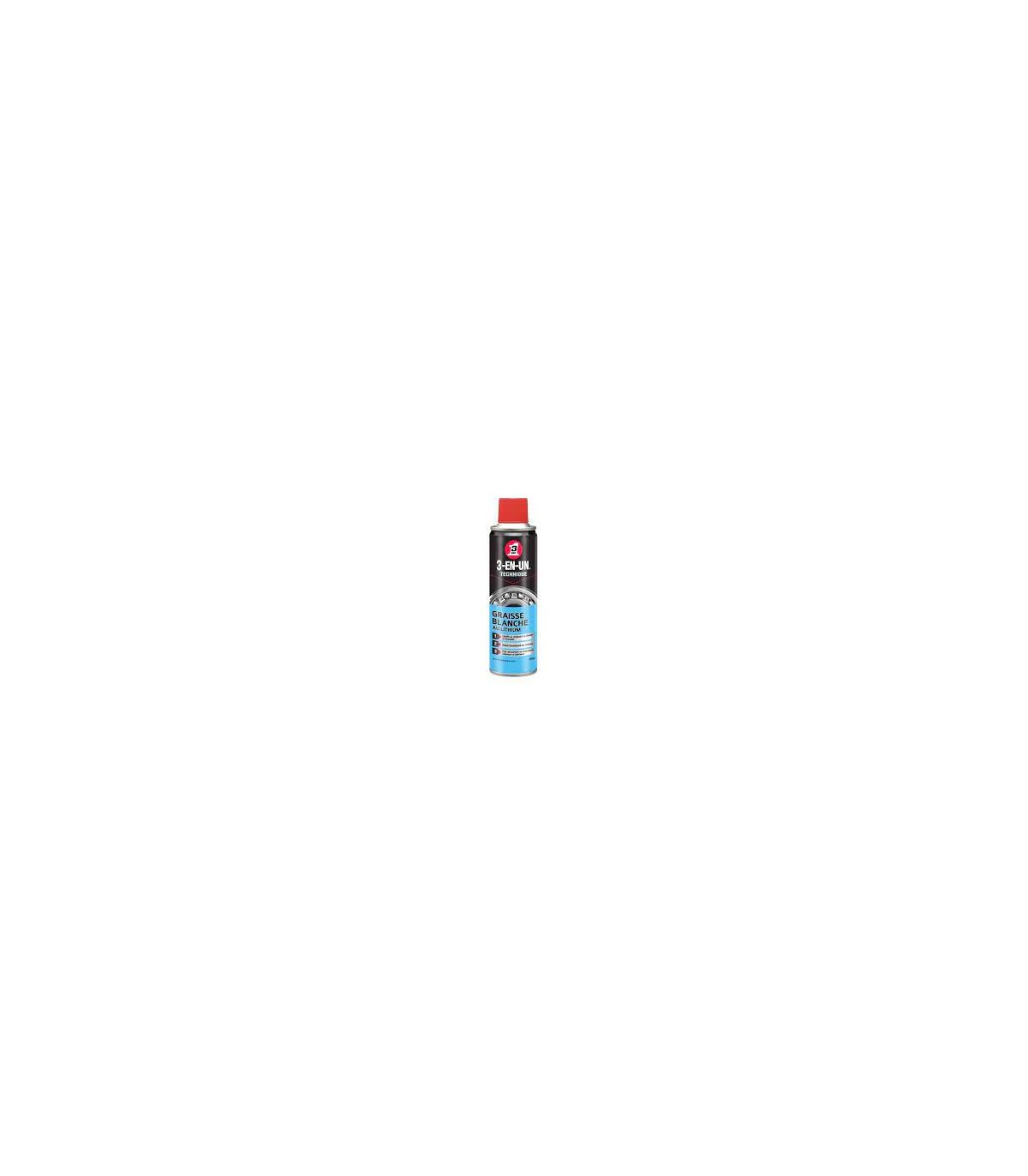 Graisse Blanche Lithium 3-EN-UN - Aérosol 250ml - Lubrifiant Longue Durée