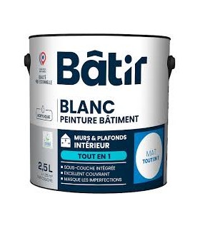 Peinture mat  écolabel 2.5L couleur