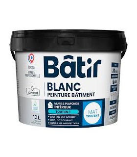 Peinture mat écolabel 10L blanc