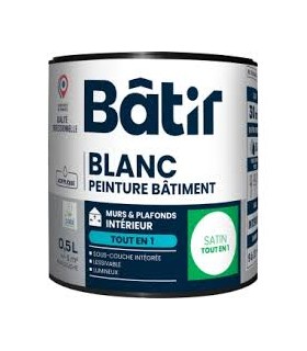 Peinture satin écolabel 0.5L blanc