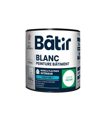 Peinture satin écolabel 0.5L blanc