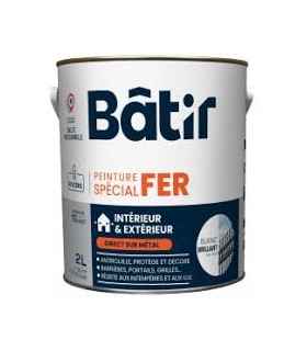 Peinture fer brillant 2,5L blanc RAL 9010