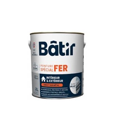 Peinture fer brillant 2,5L blanc RAL 9010