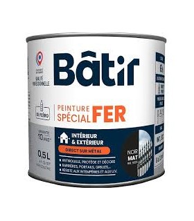 Peinture fer mat 0.5L noir