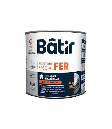 Peinture fer mat 0.5L noir