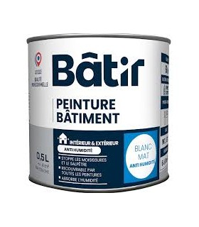 Peinture traitement anti humidité 0.5L blanc mat