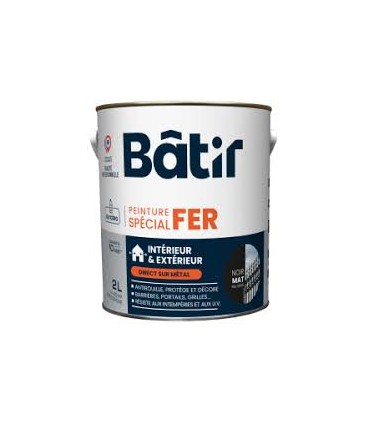 Peinture fer mat 2L noir