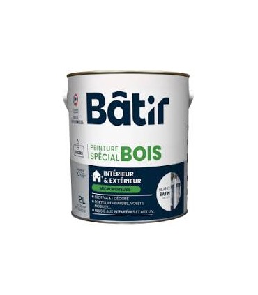 Peinture bois satin écolabel 2 L couleur