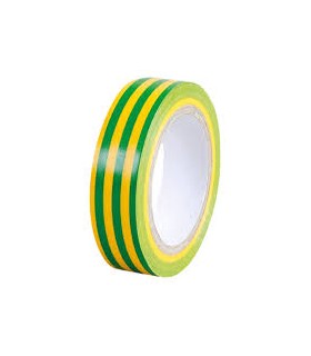 Adhésif isolant électrique jaune/vert 10m x 15mm Dhome