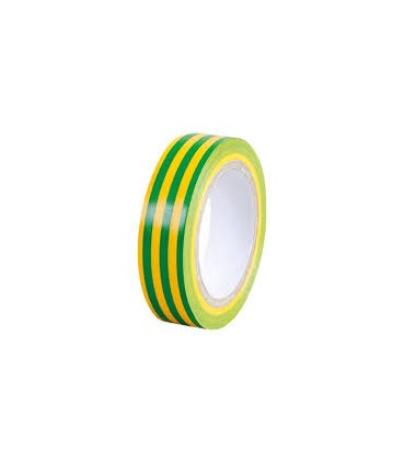 Adhésif isolant électrique jaune/vert 10m x 15mm Dhome