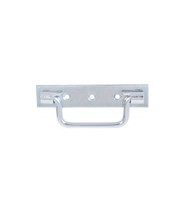 Poignée sur platine acier 25x140mm entraxe 120mm