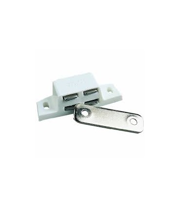 Loqueteau magnétique plastique blanc force 3kg x2