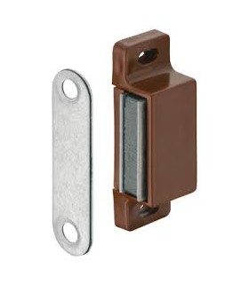 Loqueteau magnétique plastique marron force 6kg x2