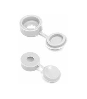 Cache vis plastique blanc à rondelle 14mm x8