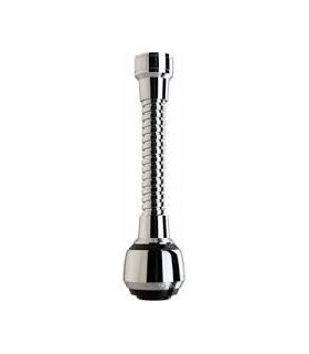 Flexible brise jet long 2 jets à visser + adaptateur 22/24 chrome