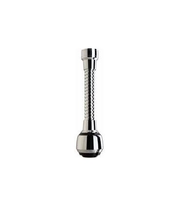 Flexible brise jet long 2 jets à visser + adaptateur 22/24 chrome