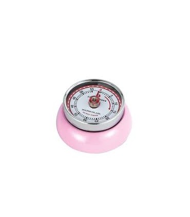Minuteur rond aimanté rose