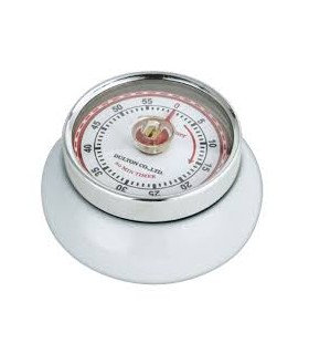 Minuteur rond aimanté blanc