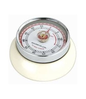 Minuteur rond aimanté crème