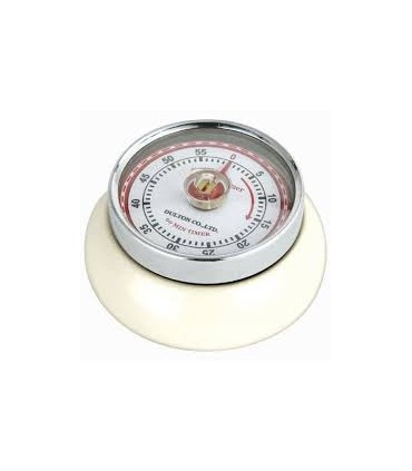 Minuteur rond aimanté crème