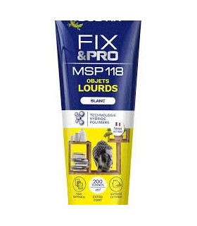 Mastic colle blanche msp118 objets lourds tube 150ml Bostik