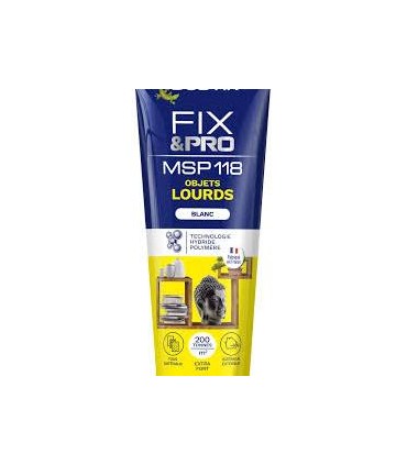 Mastic colle blanche msp118 objets lourds tube 150ml Bostik