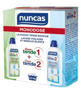 Monodose lessive + assouplissant voilage blanc Nuncas